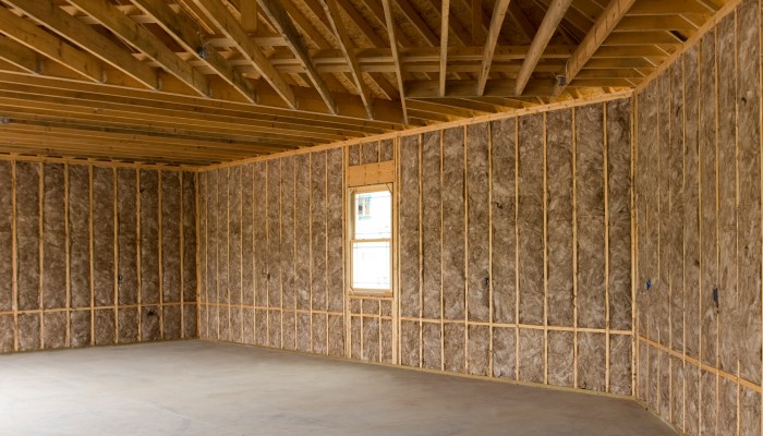 A new house construction with ecobatt insulation